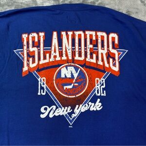 New York Islanders 1982 Commemorative T-Shirt Size 4XL Logo Athletic Blue 2-Side